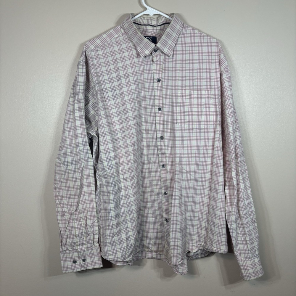 Cutter & Buck Shirt Men XXL Multicolor Plaid Button Down Long Sleeve